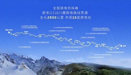 蔚来318川藏换电路线贯通，全程换电直达珠峰成为现实