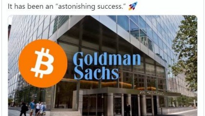 高盛终于改变对比特币的看法和立场 称赞新推出的现货比特币ETF为惊人的成功
