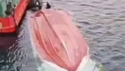 大连一失联船只被找到时翻扣海上，亲属：现场有1名遇难者，目前仍有4人失联