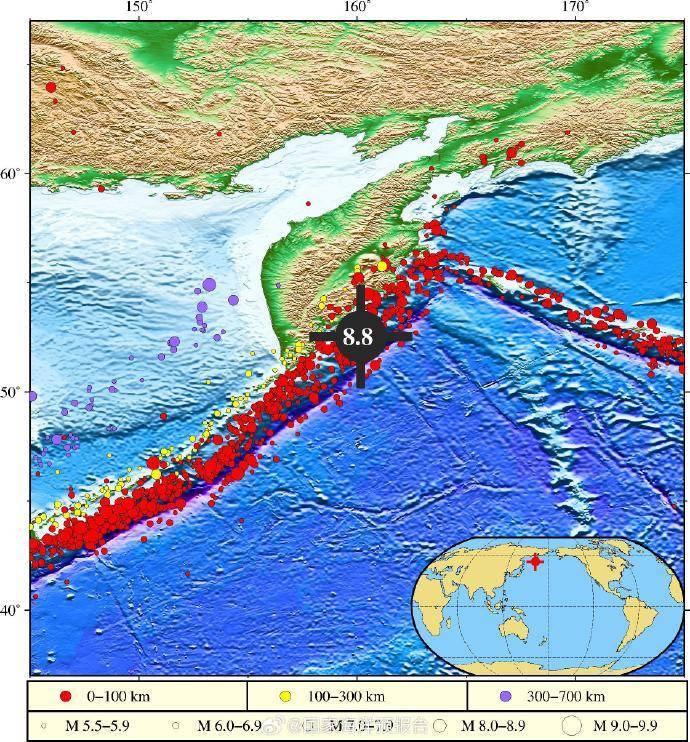 堪察加东岸远海海域地震引发海啸，预计对上海等地造成灾害性影响
